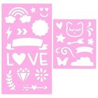 Top Model, set de creioane cu varf fin si sabloane, 10 culori