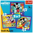 Trefl, Mickey Mouse, puzzle 3in1