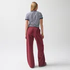 Tricou cu imprimeu in dungi si croiala crop NOWEAR