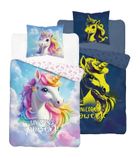 Unicorn, Fluo, set lenjerie de pat single, 160-200 cm