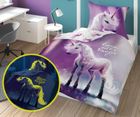 Unicorn, set lenjerie de pat single, fluo, 140-200 cm