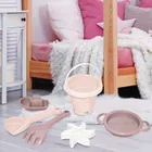 Wader, set de nisip, castel, Vata de zahar trandafirie