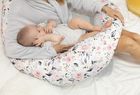 BabyMatex, Relax, perna de pozitionare cu husa din bumbac jerseu, 190 cm, roz-alb