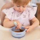 BabyOno, bol din silicon cu ventuza si capac, albastru