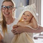 BabyOno, Halat de baie din bambus cu gluga, crem, 100-100 cm