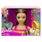 Barbie, Cap Stilist Curcubeu Neon + Color Reveal accesorii, set de joaca