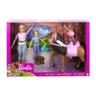 Barbie, Lectie de calarit, 2 papusi si calut, set de joaca