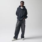 Blugi ajustabili cenusii-negri cu croiala super baggy unisex NOWEAR