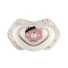 Canpol babies, Bonjour Paris, suzeta din silicon, simetrica, 0-6m, 2 buc., roz