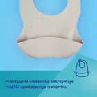 Canpol babies, Dots, baveta din silicon cu buzunar, bej