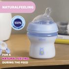 Chicco, NaturalFeeling, sticla din plastic, debit lent, albastru, 0 luni+, 150 ml