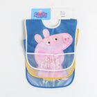 Cool Club, Baveta cu buzunar pentru bebelusi, albastru, galben, Peppa Pig, set 3 buc.