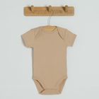 Cool Club, Body cu maneca scurta pentru bebelusi, bej, ecru, set 3 buc.