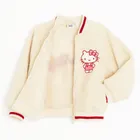 Cool Club, Geaca pentru fete, cu fermoar, ecru, imprimeu Hello Kitty