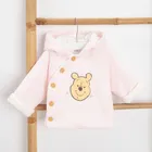 Cool Club, Hanorac cu gluga pentru fete, cu nasturi, calduros, roz, imprimeu Winnie the Pooh