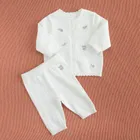 Cool Club, Pantaloni fara botosei pentru fete, din tricot, alb