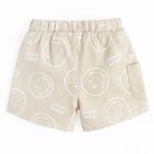 Cool Club, Pantaloni scurti pentru baieti, bej, imprimeu SmileWorld