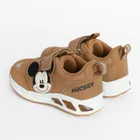 Cool Club, Pantofi sport pentru baieti, maro, talpa cu leduri, imprimeu Mickey Mouse
