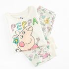 Cool Club, Pijama pentru fete, ecru, imprimeu Peppa Pig