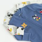 Cool Club, Pijama tip salopeta pentru baieti, albastru, gri, imprimeu Mickey Mouse, set, 2 buc.