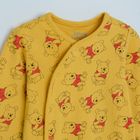 Cool Club, Pijama tip salopeta pentru baieti, ecru, galben, imprimeu Winnie the Pooh, set, 2 buc.