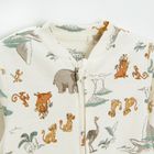 Cool Club, Pijama tip salopeta pentru baieti, ecru, verde, imprimeu Lion King, set, 2 buc.