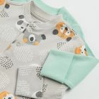 Cool Club, Pijama tip salopeta pentru baieti, gri, menta verde, set, 2 buc.