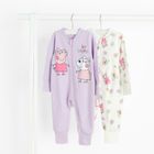Cool Club, Pijama tip salopeta pentru fete, mix, set, 2 buc., imprimeu Peppa Pig