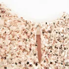 Cool Club, Rochie cu maneca scurta pentru fete, velur, auriu