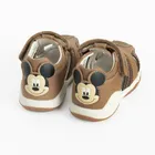 Cool Club, Sandale pentru baieti, parfumati, maro, talpa Bio-Flex, imprimeu Mickey Mouse