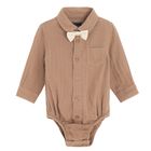 Cool Club, Set pentru baieti, Body-camasa cu maneca lunga, Pantaloni din textil, Papion, mix