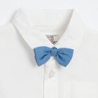 Cool Club, Set pentru baieti, Body-camasa cu maneca lunga, Vesta, Papion pentru baieti, Pantaloni, Bretele, alb-bleumarin