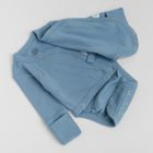 Cool Club, Set pentru baieti, Body cu maneca lunga, Pantaloni cu botosei, din tricot striat, albastru