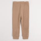 Cool Club, Set pentru baieti, Body cu maneca lunga, Pijama tip salopeta, Caciula, bumbac organic, ecru, maro