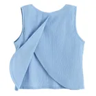 Cool Club, Set pentru fete, Bluza fara maneci, Pantaloni din textil, wide, albastru