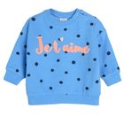 Cool Club, Set pentru fete, bluza, pantaloni trening, albastru, buline, imprimeu Jet' aime