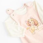 Cool Club, Set pentru fete, Body cu maneca lunga, Salopeta cu botosei velur, mix, imprimeu Doamna si Vagabondul