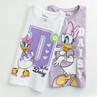 Cool Club, Tricou pentru fete, violet, alb, imprimeu Daisy, set, 2 buc.