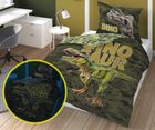 Dinosaur, set lenjerie de pat single fluo, 140-200 cm