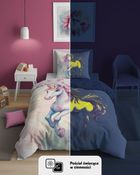 Fluo, set de lenjerie de pat pentru tineri, 140-200 cm + 70-80 cm, Unicorn