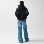 Hanorac basic negru oversize NOWEAR
