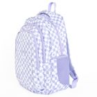 Kayokki, ghiozdan, 2 compartimente, carouri, alb-violet