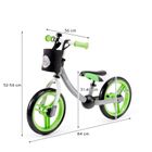 Kinderkraft, 2Way Next, bicicleta fara pedale cu accesorii, verde-gri