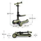 Kinderkraft, Halley 2, trotineta cu 3 roti de echilibru 2in1, LED, Grassland Green