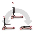 Kinderkraft, Halley 2, trotineta cu 3 roti de echilibru 2in1, LED, Rose Pink