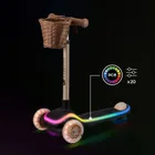 Kinderkraft, Raket, trotineta cu 3 roti LED, Beige
