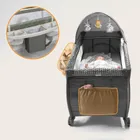 Lionelo, Sven Plus, patut de volaj cu accesorii, Beige Olive