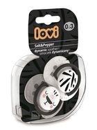 Lovi, Salt & Pepper, suzeta dinamica din silicon, 0-3 luni, 2 buc.