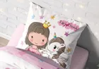 LuLuLand, Zana si unicorn, set lenjerie de pat single, 140-200 cm