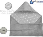 Medi Partners, Stars, patura cu doua fete cu gluga, gri, 85-85 cm